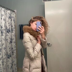 down jacket with fox fur